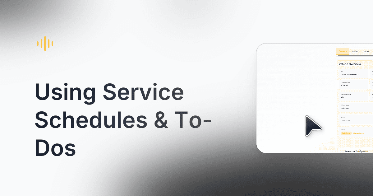 Using Service Schedules & To-Dos demo preview