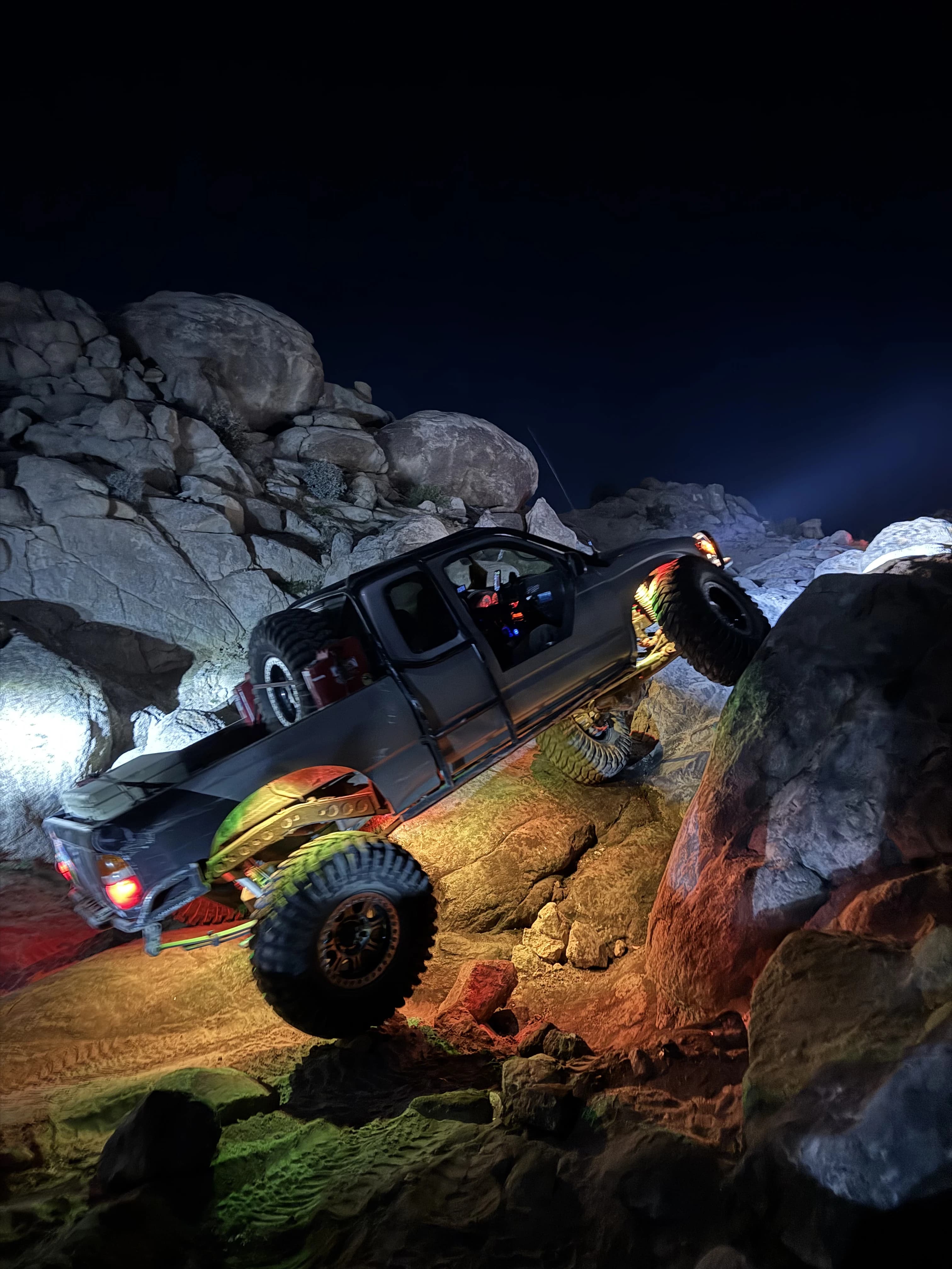 Rock crawler navigating rugged terrain