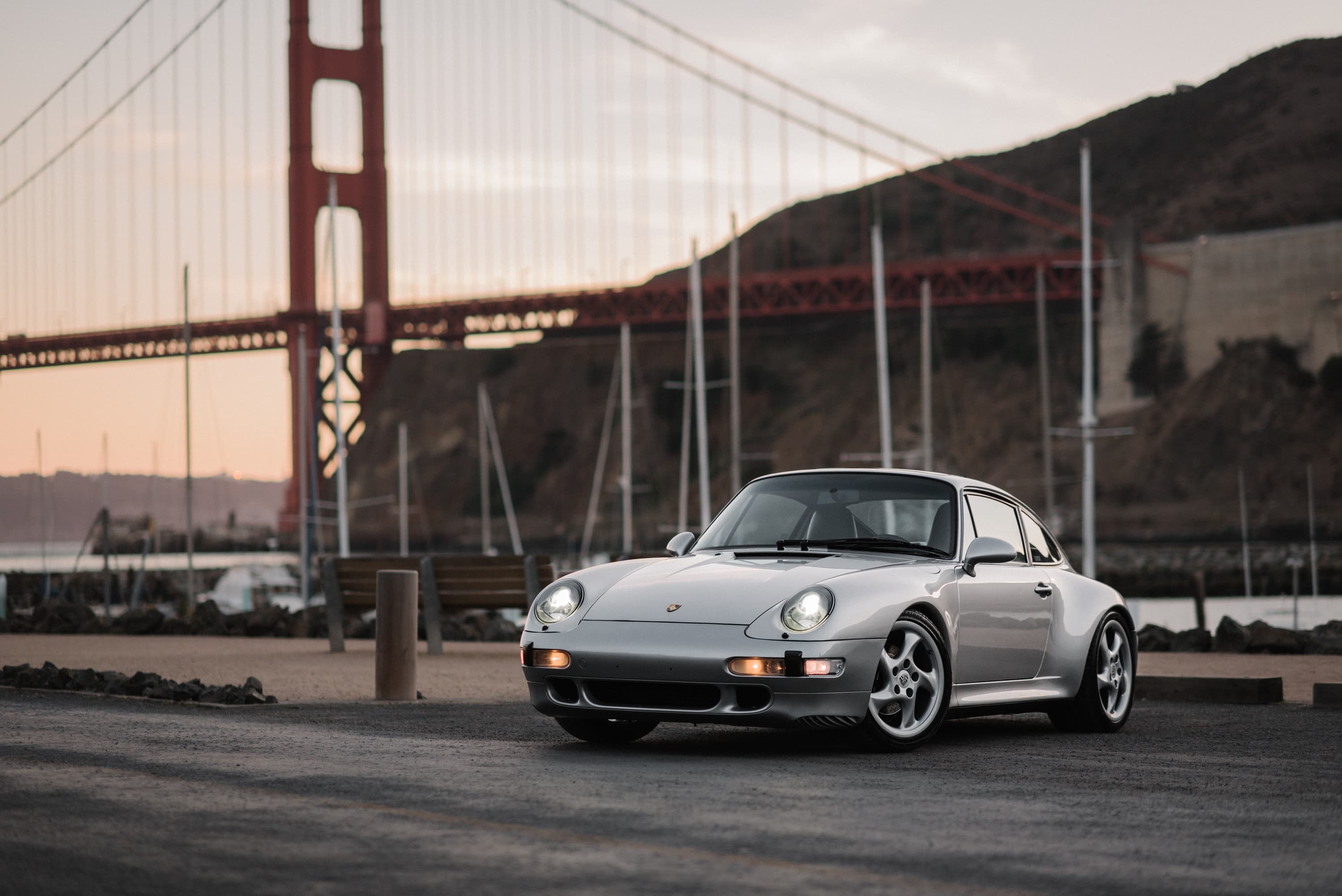 Porsche with Golden Gate Bridge